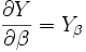 {\frac  {\partial Y}{\partial \beta }}=Y_{\beta }