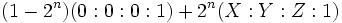 (1-2^{n})(0:0:0:1)+2^{n}(X:Y:Z:1)\ 