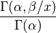 {\frac  {\Gamma (\alpha ,\beta /x)}{\Gamma (\alpha )}}\!