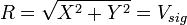 R={\sqrt  {X^{2}+Y^{2}}}=V_{{sig}}