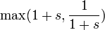 \max(1+s,{\frac  {1}{1+s}})