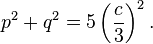 p^{2}+q^{2}=5\left({\frac  {c}{3}}\right)^{2}.