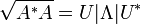 {\sqrt  {A^{*}A}}=U|\Lambda |U^{*}