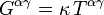 G^{{\alpha \gamma }}=\kappa \,T^{{\alpha \gamma }}~