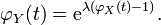 \varphi _{Y}(t)={\textrm  {e}}^{{\lambda (\varphi _{X}(t)-1)}}.\,