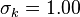 \sigma _{k}=1.00