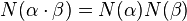 N(\alpha \cdot \beta )=N(\alpha )N(\beta )