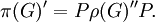 \pi (G)^{\prime }=P\rho (G)^{{\prime \prime }}P.