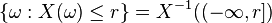 \{\omega :X(\omega )\leq r\}=X^{{-1}}((-\infty ,r])