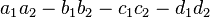 a_{1}a_{2}-b_{1}b_{2}-c_{1}c_{2}-d_{1}d_{2}