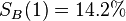 S_{B}(1)=14.2\%