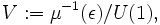 V:=\mu ^{{-1}}(\epsilon )/U(1),