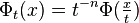 \Phi_t(x) =  t^{-n} \Phi(\tfrac{x}{t})