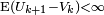 \scriptstyle {\mathrm  {E}}(U_{{k+1}}-V_{k})<\infty 