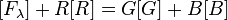 [F_{{\lambda }}]+R[R]=G[G]+B[B]