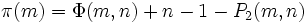 \pi (m)=\Phi (m,n)+n-1-P_{2}(m,n)