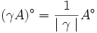 (\gamma A)^{\circ }={\frac  {1}{\mid \gamma \mid }}A^{\circ }