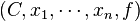 (C,x_{1},\cdots ,x_{n},f)