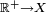 \scriptstyle {\mathbb  {R}}^{+}\to X