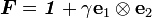 {\boldsymbol  {F}}={\boldsymbol  {{\mathit  {1}}}}+\gamma {\mathbf  {e}}_{1}\otimes {\mathbf  {e}}_{2}