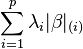 \sum _{{i=1}}^{p}\lambda _{i}|\beta |_{{(i)}}