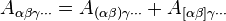 A_{{\alpha \beta \gamma \cdots }}=A_{{(\alpha \beta )\gamma \cdots }}+A_{{[\alpha \beta ]\gamma \cdots }}