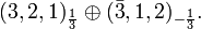 (3,2,1)_{{1 \over 3}}\oplus ({\bar  {3}},1,2)_{{-{1 \over 3}}}.