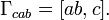 \Gamma _{{cab}}=[ab,c].