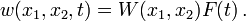 w(x_{1},x_{2},t)=W(x_{1},x_{2})F(t)\,.