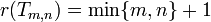 r(T_{{m,n}})=\min\{m,n\}+1