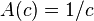 A(c)=1/c