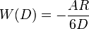 W(D)=-{\frac  {AR}{6D}}