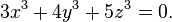 3x^{3}+4y^{3}+5z^{3}=0.