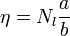 \eta =N_{l}{\frac  {a}{b}}