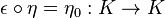 \epsilon \circ \eta =\eta _{0}:K\to K