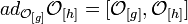 ad_{{{\mathcal  {O}}_{{[g]}}}}{\mathcal  {O}}_{{[h]}}=[{\mathcal  {O}}_{{[g]}},{\mathcal  {O}}_{{[h]}}]