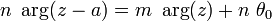 n\ \arg(z-a)=m\ \arg(z)+n\ \theta _{0}