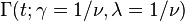 \Gamma (t;\gamma =1/\nu ,\lambda =1/\nu )