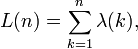 L(n)=\sum _{{k=1}}^{n}\lambda (k),