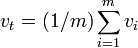 v_{t}=(1/m)\sum _{{i=1}}^{m}v_{i}