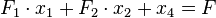 F_{1}\cdot x_{1}+F_{2}\cdot x_{2}+x_{4}=F