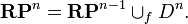 {\mathbf  {RP}}^{n}={\mathbf  {RP}}^{{n-1}}\cup _{f}D^{n}.