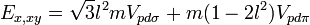 E_{{x,xy}}={\sqrt  {3}}l^{2}mV_{{pd\sigma }}+m(1-2l^{2})V_{{pd\pi }}