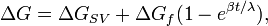 \Delta G=\Delta G_{{SV}}+\Delta G_{f}(1-e^{{\beta t/\lambda }}),