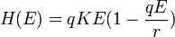 H(E)=qKE(1-{\frac  {qE}{r}})