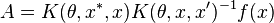 A=K(\theta ,x^{*},x)K(\theta ,x,x')^{{-1}}f(x)