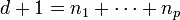 d+1=n_{1}+\cdots +n_{p}