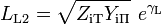 L_{{\mathrm  {L2}}}={\sqrt  {Z_{{\mathrm  {iT}}}Y_{{\mathrm  {i\Pi }}}}}\ e^{{\gamma _{{\mathrm  L}}}}