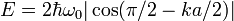 E=2\hbar \omega _{0}|\cos(\pi /2-ka/2)|