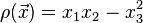 \rho ({\vec  x})=x_{1}x_{2}-x_{3}^{2}